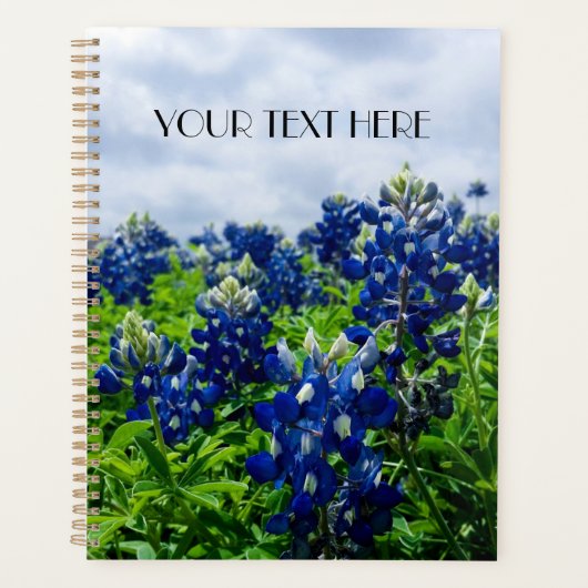 Blauwbonnaars Blauwe Bloemen Texan Floral Planner (Voorkant)