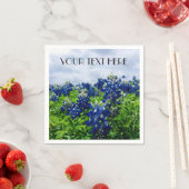 Blauwbonnaars Blauwe Bloemen Texan Floral Servet (Insitu)