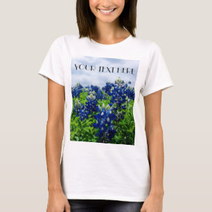 Blauwbonnaars Blauwe Bloemen Texan Floral T-shirt