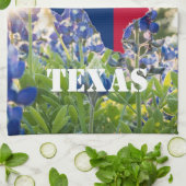 Blauwbonnaars Blauwe Bloemen Texan Floral Theedoek (Gevouwen)