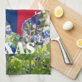 Blauwbonnaars Blauwe Bloemen Texan Floral Theedoek (Quarter Fold)