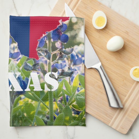 Blauwbonnaars Blauwe Bloemen Texan Floral Theedoek (Quarter Fold)