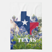 Blauwbonnaars Blauwe Bloemen Texan Floral Theedoek (Verticaal)