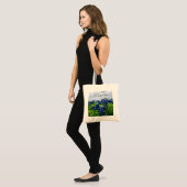 Blauwbonnaars Blauwe Bloemen Texan Floral Tote Bag (Voorkant (model))
