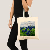 Blauwbonnaars Blauwe Bloemen Texan Floral Tote Bag (Voorkant (product))