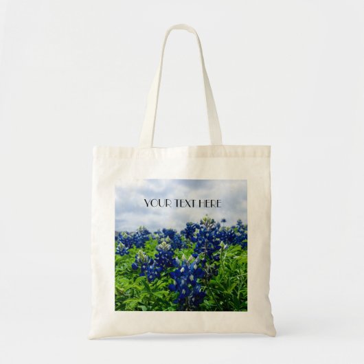 Blauwbonnaars Blauwe Bloemen Texan Floral Tote Bag (Voorkant)