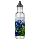 Blauwbonnaars Blauwe Bloemen Texan Floral Waterfles (Rechts)