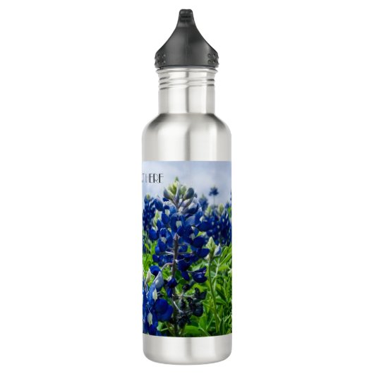 Blauwbonnaars Blauwe Bloemen Texan Floral Waterfles (Rechts)