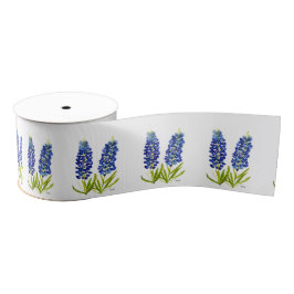 Blauwbonnaars Blauwe Bloemen Texas Texan Floral Grosgrain Lint