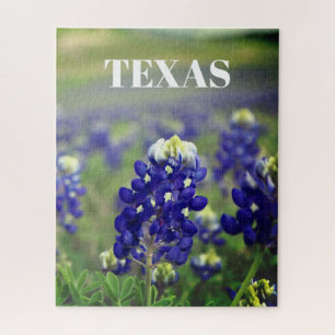 Blauwbonnaars Blauwe Bloemen Texas Texan Floral Legpuzzel