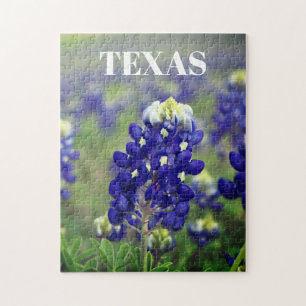 Blauwbonnaars Blauwe Bloemen Texas Texan Floral Legpuzzel
