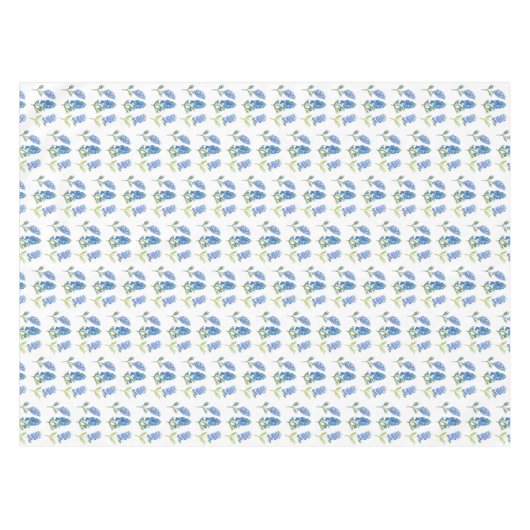 Blauwbonnaars Blauwe Bloemen Texas Texan Floral Tafelkleed (Voorkant (Horizontaal))