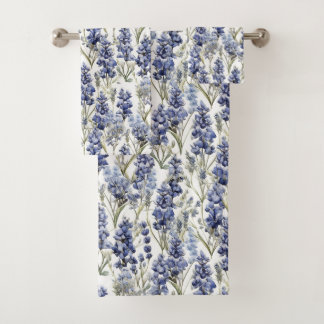 Blauwbonnaars Bloemen Blauwe Waterverf Wilde bloem Bad Handdoek