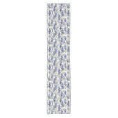 Blauwbonnaars Bloemen Blauwe Waterverf Wilde bloem Korte Tafelloper (Voorkant)