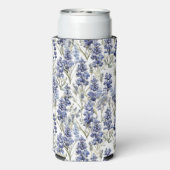 Blauwbonnaars Bloemen Blauwe Waterverf Wilde bloem Seltzer Blikjeskoeler (Seltzer Achterkant)