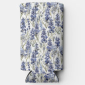 Blauwbonnaars Bloemen Blauwe Waterverf Wilde bloem Seltzer Blikjeskoeler (Voorkant)