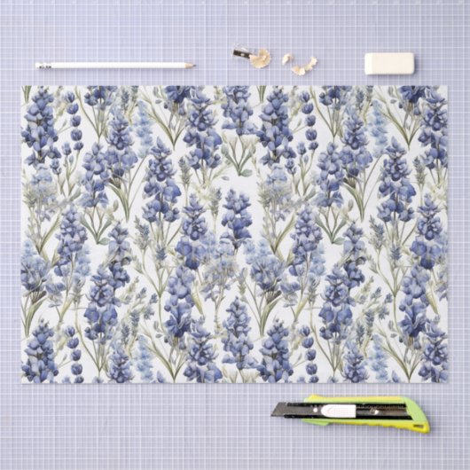 Blauwbonnaars Bloemen Blauwe Waterverf Wilde bloem Tissuepapier (Craft)