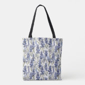 Blauwbonnaars Bloemen Blauwe Waterverf Wilde bloem Tote Bag (Achterkant)