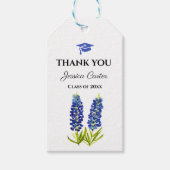 Blauwbonnen Floral Afstuderen Dank u wel Cadeaulabel (Voorkant)