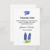 Blauwbonnen Floral Afstuderen Dank u wel Informatiekaartje (Voorkant / Achterkant)