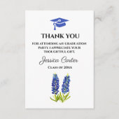 Blauwbonnen Floral Afstuderen Dank u wel Informatiekaartje (Voorkant)