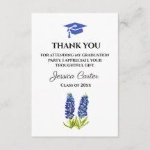 Blauwbonnen Floral Afstuderen Dank u wel