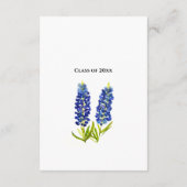 Blauwbonnen Floral Afstuderen Dank u wel Informatiekaartje (Achterkant)