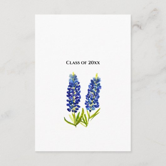 Blauwbonnen Floral Afstuderen Dank u wel Informatiekaartje (Achterkant)