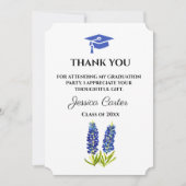 Blauwbonnen Floral Afstuderen Dank u wel Kaart (Voorkant)