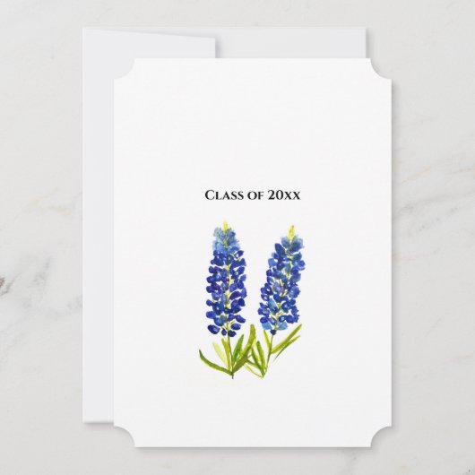 Blauwbonnen Floral Afstuderen Dank u wel Kaart (Achterkant)