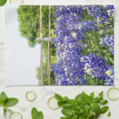 Blauwbonnetbloemen in het land Art Kitchen Theedoek (Gevouwen)