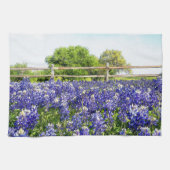 Blauwbonnetbloemen in het land Art Kitchen Theedoek (Horizontaal)