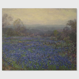 Blauwbonnetbloemen (landschap) cadeaupapier