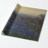 Blauwbonnetbloemen (landschap) cadeaupapier (Uitgerold)