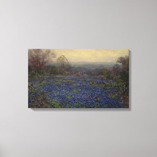 Blauwbonnetbloemen (landschap) canvas afdruk (Voorkant)
