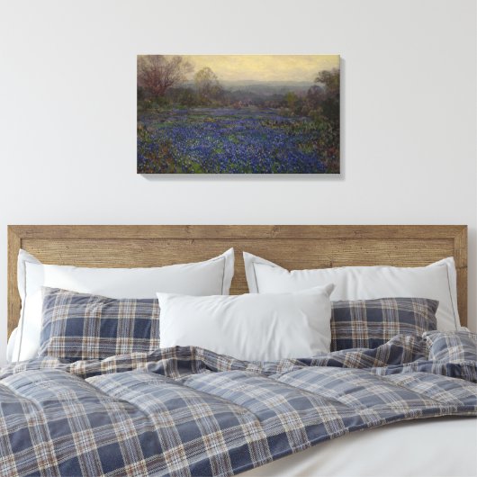 Blauwbonnetbloemen (landschap) canvas afdruk (Insitu (Slaapkamer))