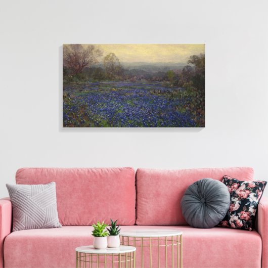 Blauwbonnetbloemen (landschap) canvas afdruk (Insitu (Woonkamer))