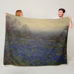 Blauwbonnetbloemen (landschap) fleece deken