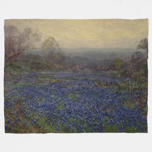 Blauwbonnetbloemen (landschap) fleece deken (Voorkant (Horizontaal))