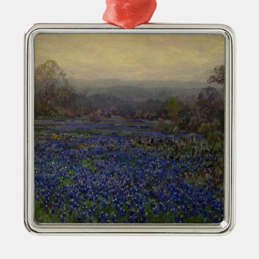 Blauwbonnetbloemen (landschap) metalen ornament (Voorkant)