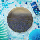 Blauwbonnetbloemen (landschap) papieren bordje (Feest)