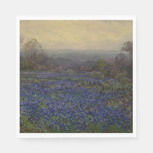 Blauwbonnetbloemen (landschap) servet (Voorkant)