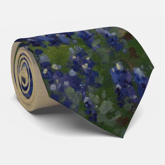 Blauwbonnetbloemen (landschap) stropdas (Opgerold)