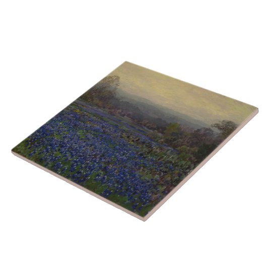 Blauwbonnetbloemen (landschap) tegeltje (Zijkant)