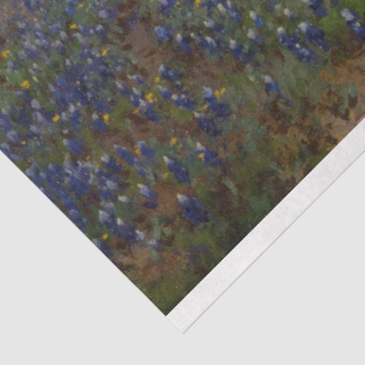 Blauwbonnetbloemen (landschap) tissuepapier (Detail)