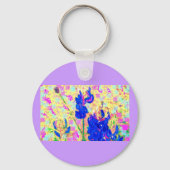 blauwbonnetje upclose sleutelhanger (Voorkant)