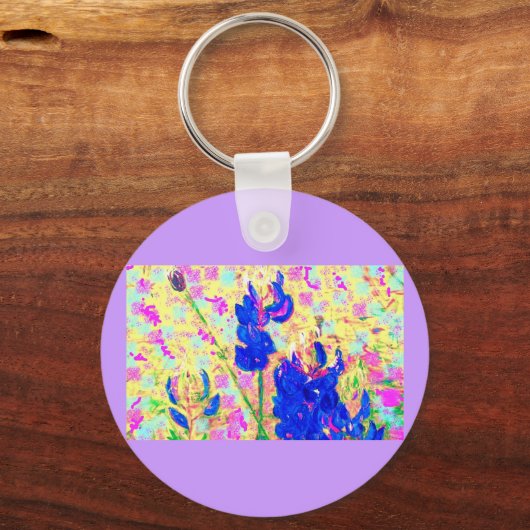 blauwbonnetje upclose sleutelhanger (Voorkant)