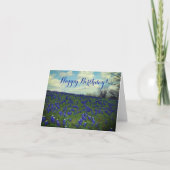 Blauwbonnetjes Blauwe Bloemen Texas Birthday Flora Bedankkaart (Voorkant)