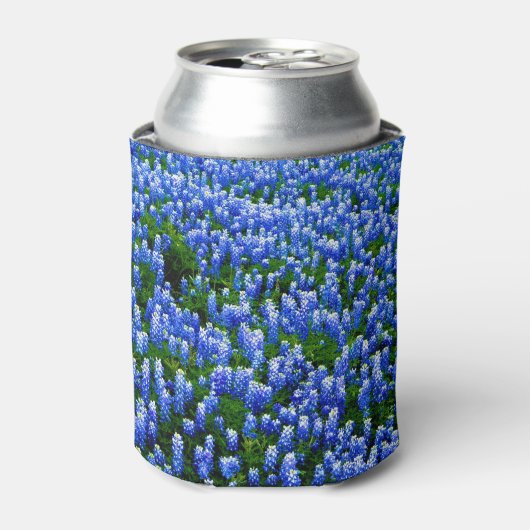 Blauwbonnetjes Blauwe Bloemen Texas Floral Koelbox Blikjeskoeler (Blikje Voorkant)