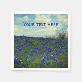 Blauwbonnetjes Blauwe Bloemen Texas Texan Floral N Servet (Voorkant)